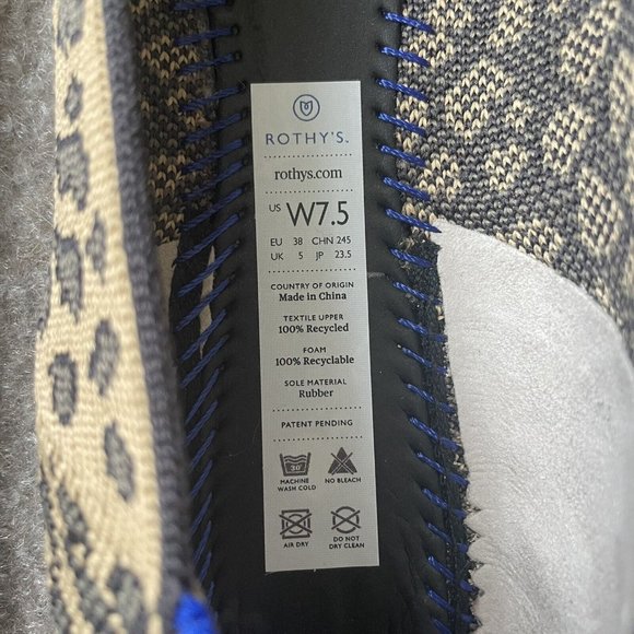 Rothy's Shoes Womens Size 7.5 The Flat Brown Spotted Leopard Print RETIRED Flats - Picture 9 of 15